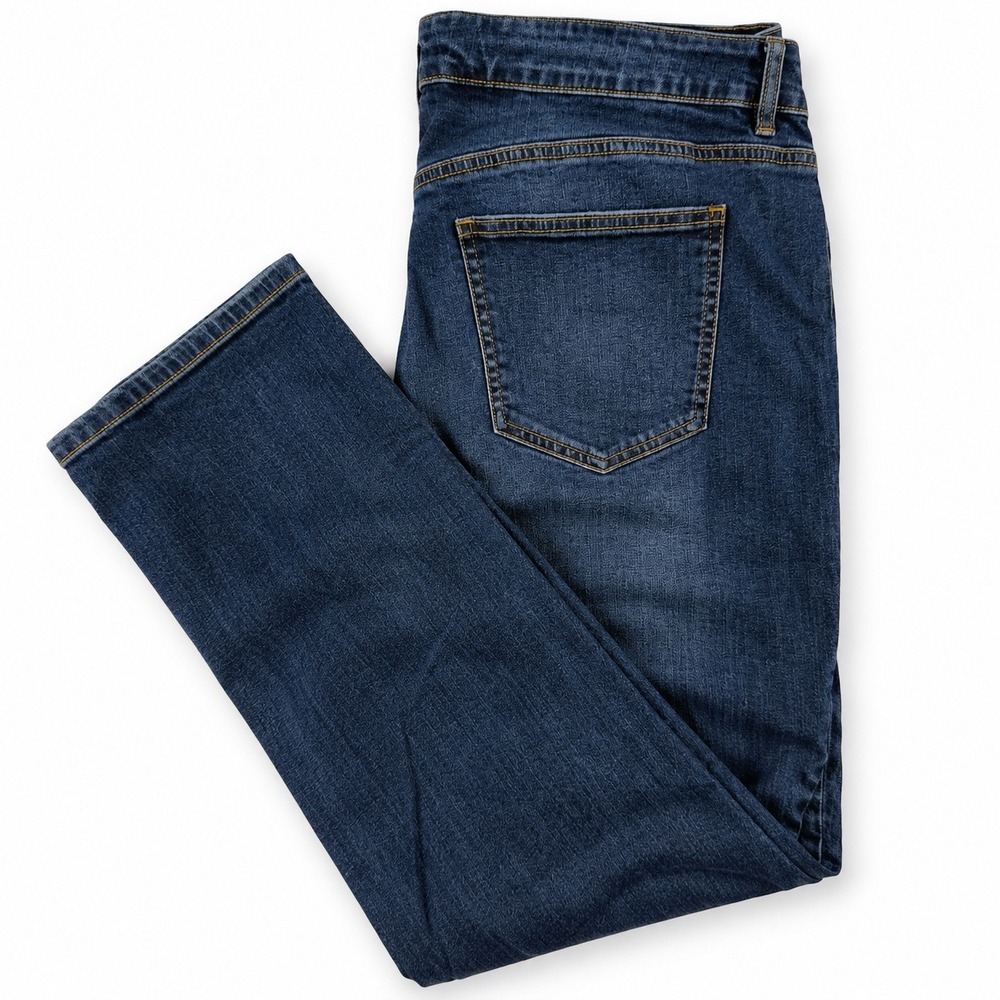 JC Jeans Distressed Straight Leg Denim Pants Womens 20P Blue Stretch Pocket
